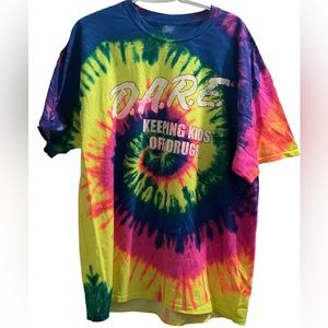 Mens Tye Dye D.A.R.E T-shirt - size 2XL